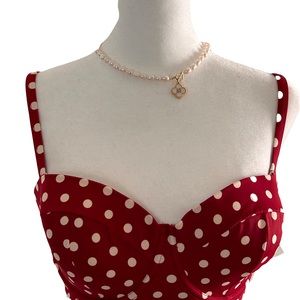 ADORE ME ZAYDA CONTOUR PLUS 2 PIECE BIKINI HALTER TOP HIGH WAISTED BOTTOMS RED